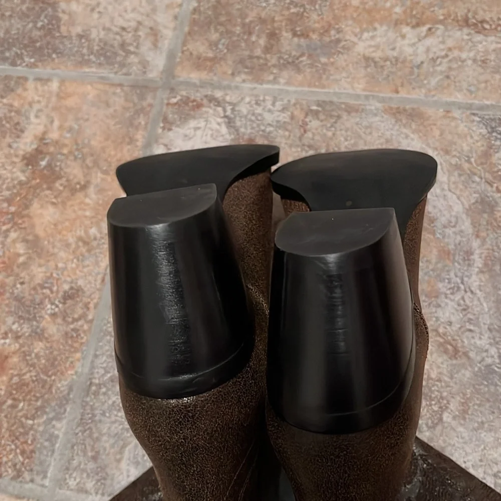 Jeffery Campbell Free People Dagget Chocolate Leather Western Boots Sz 10 NWT - Picture 5 of 13